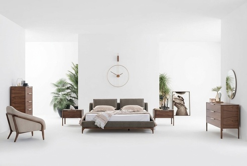 Schlafzimmer Komplett Set Bett 2x Nachttische Kommode Schrank Modern