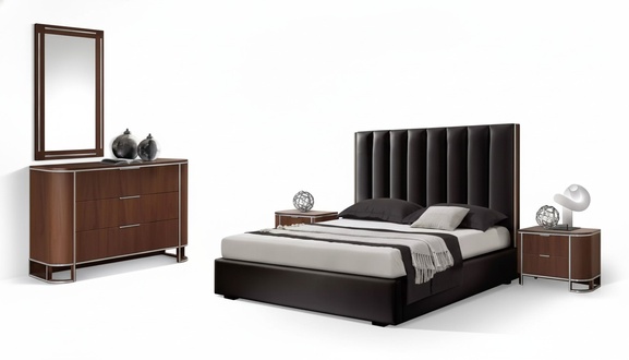 Schlafzimmer Komplett Set Bett 2x Nachttische Kommode 5 tlg Neu Design
