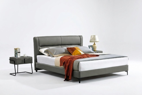 Schlafzimmer Lederbett Komplettes Bett 3 tlg. Garnitur Hotel Sets Nachttischen.