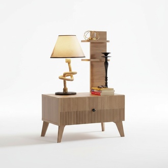 Schlafzimmer Nachttisch Braun Nacht Konsole Designer Holzmöbel Einrichtung