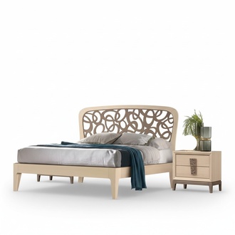 Schlafzimmer Set Bett 2x Nachttische Design Möbel 3tlg Modern Holz