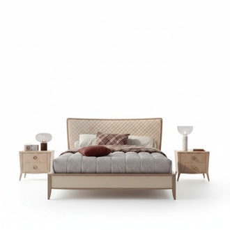 Schlafzimmer Set Bett 2x Nachttische Design Luxus 3tlg Modern Holz