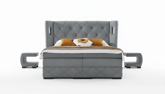 Schlafzimmer Set Bett 2x Nachttisch Modern Komplett Luxus Möbel Holz Einrichtung
