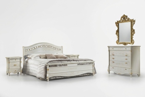 Schlafzimmer Set Bett + 2x Nachttisch Betten Polster Luxus Doppel Hotel Betten