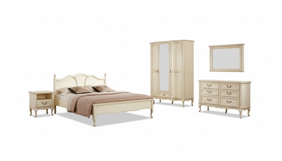 Schlafzimmer Set Bett Kommode Kleiderschrank Nachttisch Italienische Möbel Neu