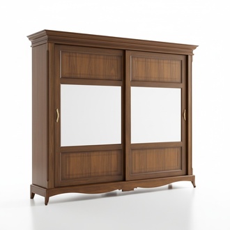 Schlafzimmermöbel Kleiderschrank mit Spiegel Massivholz Design Italien