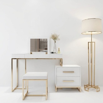 Schmink Tische Konsolen Tisch Schlaf Zimmer Holz Spiegel + Kommode