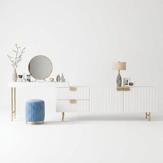 Schmink Tische Konsolen Tisch Spiegel + Kommode Side Board Schlaf Zimmer Holz
