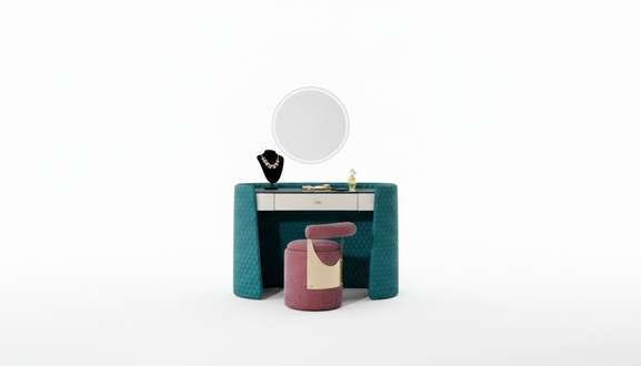 Schminktisch Hocker Schlafzimmer Leder Textil Konsolen Modern Design Schmink Neu