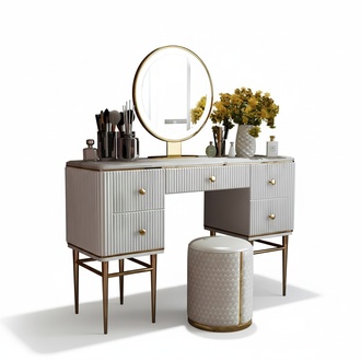 Schminktisch Spiegel Hocker Komplett Set Kommode Schlafzimmer 2tlg. Neu Konsole