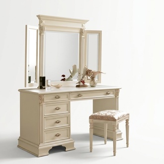 Schminktisch Spiegel Hocker Komplett Set Kommode Schlafzimmer Neu 3tlg. Konsole