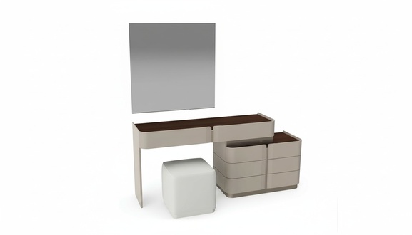 Schminktisch Spiegel schick weißer Hocker Komplett Set Schlafzimmer Neu 3tlg