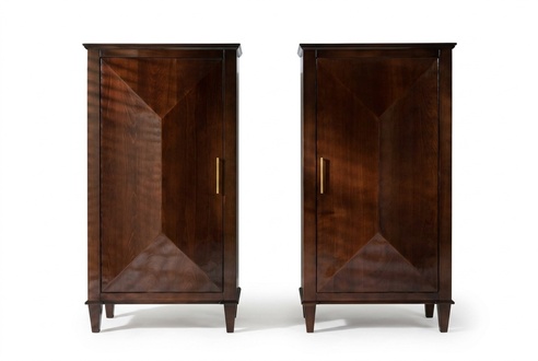 Schrank Klassischе Möbel Luxus Holz Wohnzimmer Brauner Hochschrank