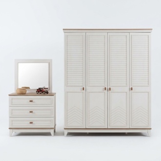 Schrank Kleiderschrank Kinderschrank Holzschrank Holz Weiß Modern