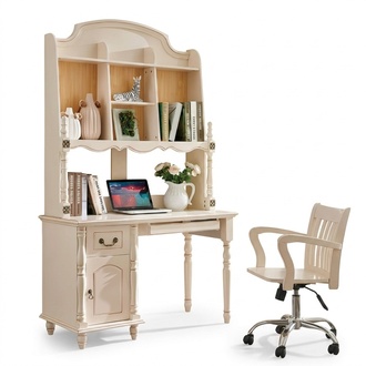 Schreibtisch Schrank Tische Bürotisch mit Schubladen PC Tisch Landhaus Stil 2tlg