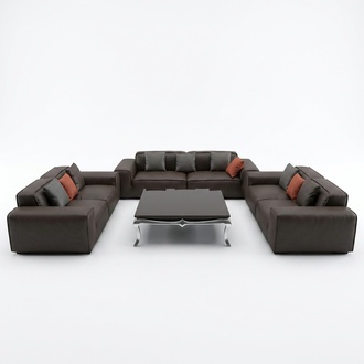 Schwarze Premium Sofagarnitur 3+3+3 Sitzer Luxus Wohnzimmer Couch