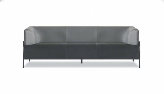 Schwarzer Arbeitszimmer 3-Sitzer Leder Sitzmöbel Universeller Dreisitzer