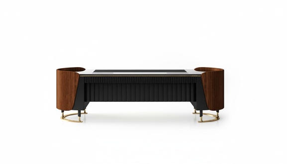 Schwarzer Holz-Schreibtisch im modernen Design
