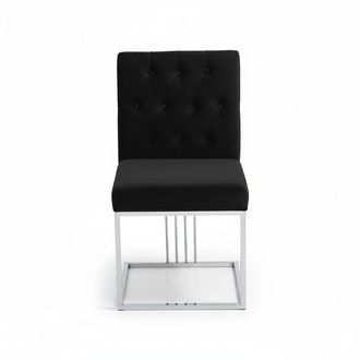Schwarzer Lehnstuhl Designer Esszimmer Möbel Essstühle Edelstahlstuhl