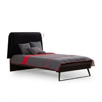 Schwarzes Designer Kinderbett Luxuriöses Einzelbett Gamer Stilvolles Bett