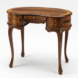 Sekrerät Arbeitstisch Tisch Büro Schreibtische Echtholz Möbel Italien Antik Stil