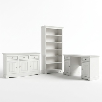 Sekretär Set Kolonial Stil Schreibtisch Schrank Regal Tisch Holz Tische Neu 3tlg