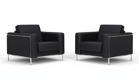 Sessel 1 Sitz Textil Lounge Luxus Büromöbel 2x Sessel Design Sessel Modern