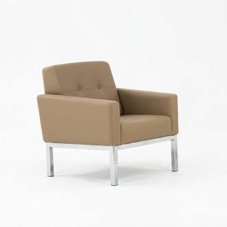 Sessel Büromöbel Arbeitszimmer Beige Sitz Holz Möbel Polstersessel