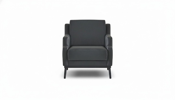 Sessel Dunkelgrau Einfarbig Modern Stil Design Arbeitszimmer Wohnzimmer