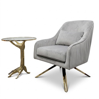 Sessel Metall Design Lounge Club Stuhl Sitz Relax Luxus Zimmer Warte