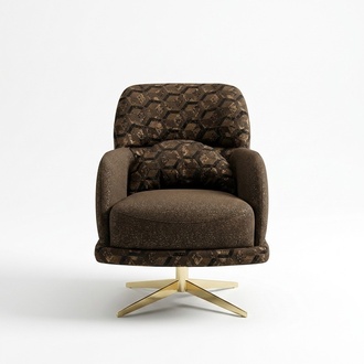 Sessel Ohrensessel Cocktailsessel Stoff Wohnzimmer Polyester Braun