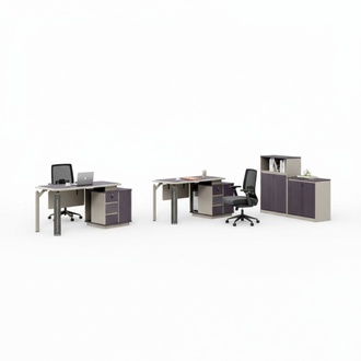 Set 2x Schreibtische 2x Kommoden Tisch Büro Möbel Einrichtung Tische Callcenter
