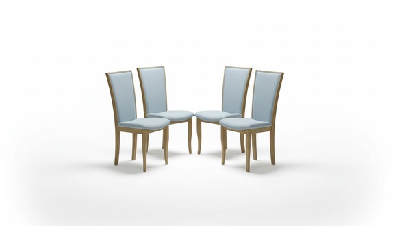 Set 4x Stühle Luxus Design Polster Massiv Holz Büro Office Esszimmer Stuhl Sitz