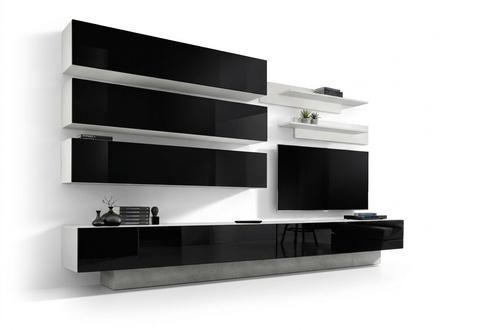 Set 7 tlg. Designer Wohnzimmer Wohnwand Wandschrank Sideboard TV-Ständer Neu