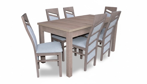 Set Esstisch 6x Stühle Lehn Stuhl Garnitur Tische Esszimmer Gruppe 7tlg. Holz