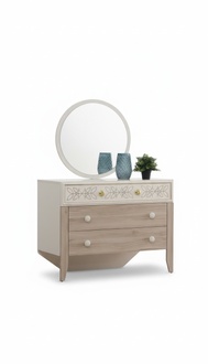 Set Kommode mit Spiegel Schminktisch Konsole Kommoden Holz Modern Schlafzimmer
