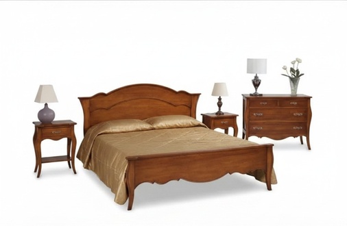 Set Schlafzimmer Holz Nachttisch Klassischer Bett Luxus Möbel Neu
