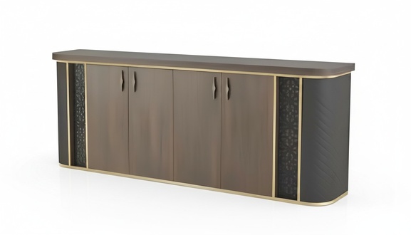 Sideboard Aktenschränke Braun Schwwarz Zweifarbig Modern Design Stil