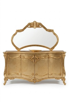 Sideboard Anrichte mit Spiegel Luxus Garnitur Kommode Holz Kommoden Klassische