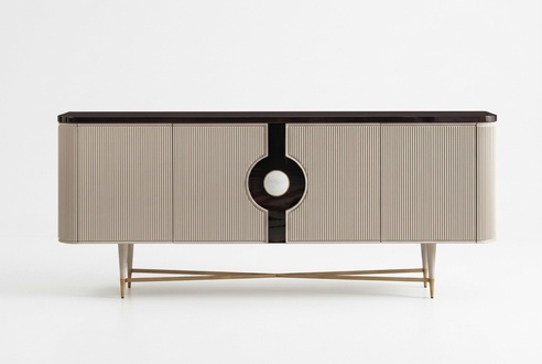 Sideboard Anrichte Schrank Kommode Holz Holzschrank Beige Luxus Design