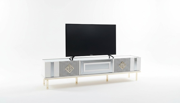 Sideboard RTV Lowboard TV Ständer Holz Weiß Wohnzimmer Tisch Schrank