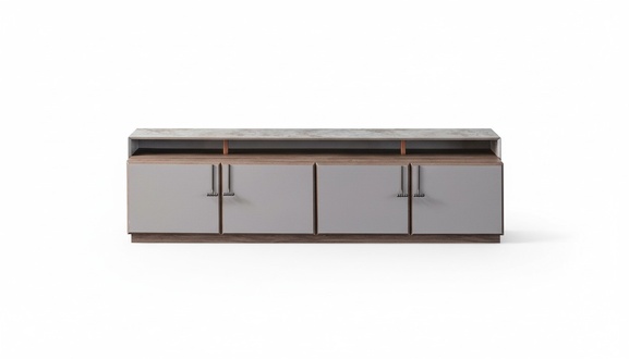 Sideboard TV Ständer RTV Lowboard Grau Wohnzimmer Holz Tisch Schrank