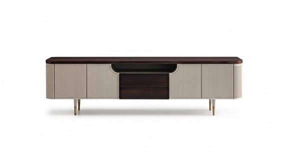 Sideboard TV Ständer RTV Lowboard Holz Beige Moderne Tisch Wohnzimmer