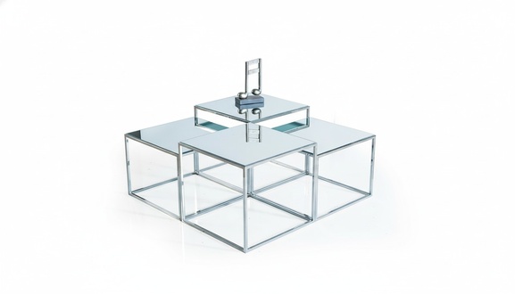Silber Couchtisch Tisch Kaffeetisch Beistelltisch Sofatisch Wohnzimmer