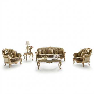 Sitzgarnitur 3+2+1 Sitzer Möbel Polster Textil Italienische Chesterfield Design