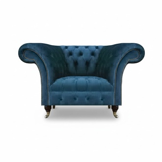 Sitzmöbel Neu Sessel Blau Textil Chesterfield Polster Möbel Chesterfield