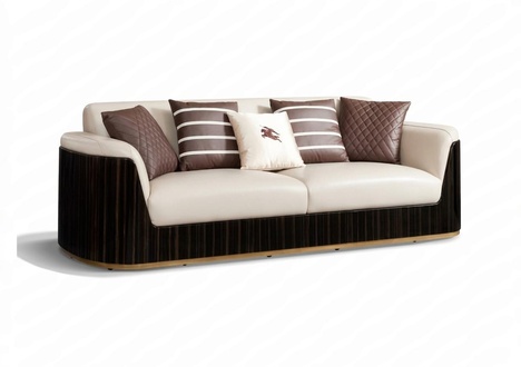 Sofa 3 Sitzer Beige Modern Design Couchen Leder Sofas Neu Kreative Möbel Luxus