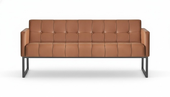 Sofa 3-Sitzer Braun Einfarbig Modern Design Arbeitszimmer Wohnzimmer
