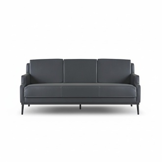 Sofa 3-Sitzer Dunkelgrau Einfarbig Modern Design Stil Arbeitszimmer