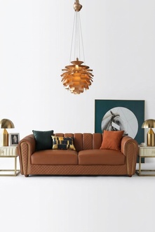 Sofa 3 Sitzer Leder Sofas Couch Polster Luxus Möbel Moderner Dreisitzer Couchen.